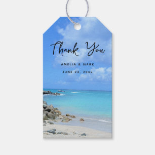 Beautiful Turquoise Tropical Beach Wedding Gift Tags