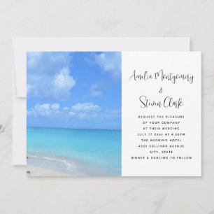 Beautiful Turquoise Tropical Beach Wedding Invitation