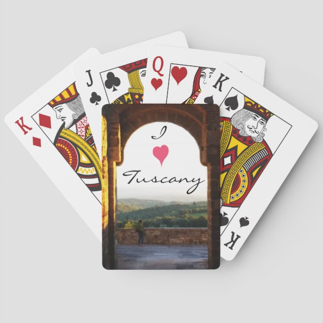 Beautiful Tuscan Landscape through a Stone Arch Playing Cards (Back)