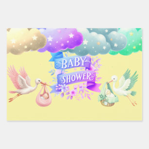 Beautiful Twin's girl/boy Wrapping Paper Sheet