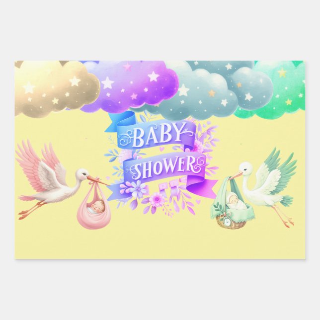 Beautiful Twin's girl/boy Wrapping Paper Sheet (Front 2)