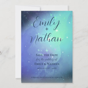 Beautiful UNDER THE STARS Typography Wedding Save Date