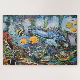 Beautiful Underwater Ocean Fish Sea Turtles Scene Jigsaw Puzzle
