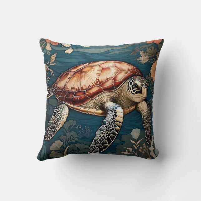 Beautiful Underwater Sea Turtle   Cushion (Back)