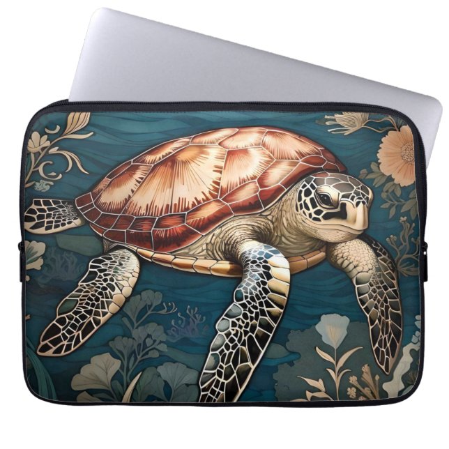 Beautiful Underwater Sea Turtle   Laptop Sleeve (Front)