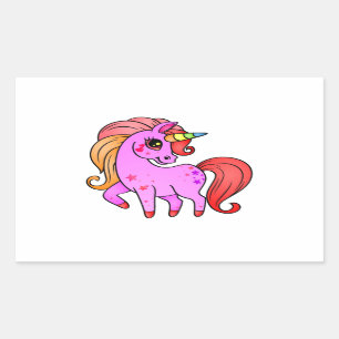 Beautiful unicorn drawing for rectangular sticker