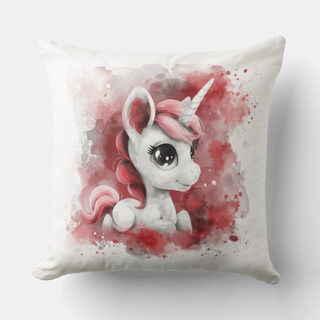 Beautiful Unicorn For Baby's Room Throw Pillow (Front)