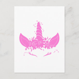 Beautiful unicorn head - Choose background colour Postcard