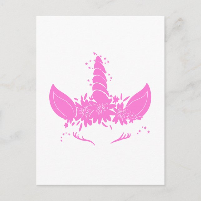 Beautiful unicorn head - Choose background colour Postcard (Front)