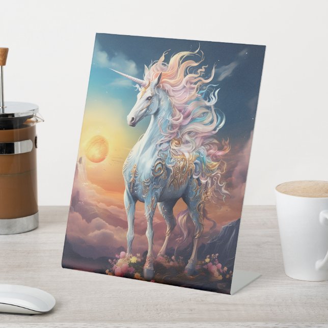 Beautiful Unicorn Pedestal Sign (In SItu)