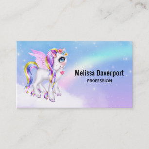 Beautiful Unicorn with Rainbow Mane Business Card