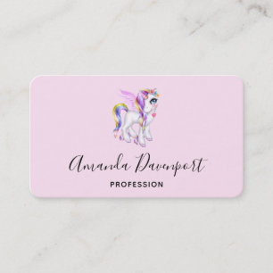 Beautiful Unicorn with Rainbow Mane Business Card