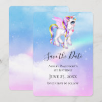 Beautiful Unicorn with Rainbow Mane