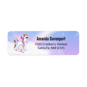 Beautiful Unicorn with Rainbow Mane & Tail