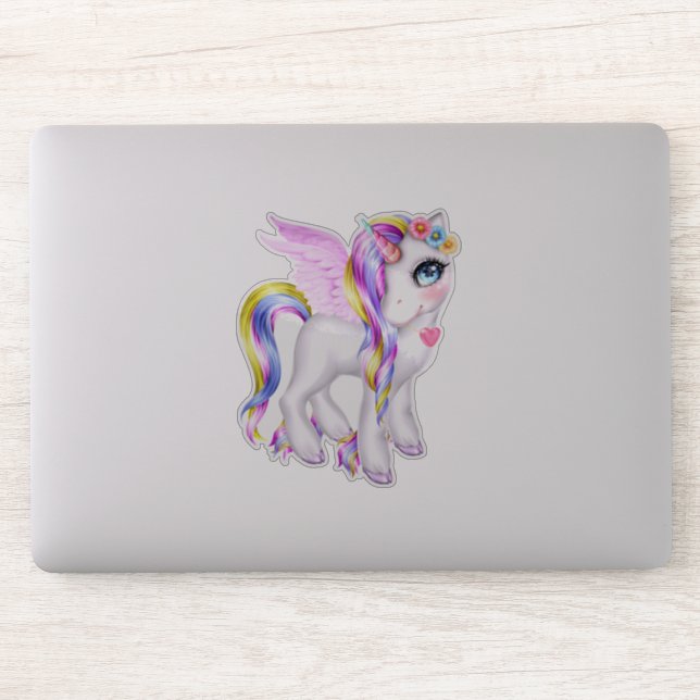Beautiful Unicorn with Rainbow Mane & Tail (Computer)