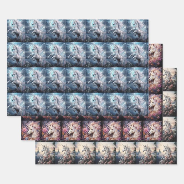 Beautiful Unicorns Wrapping Paper Sheet (Set)