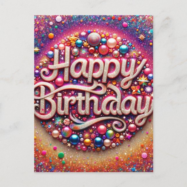 Beautiful Unique design birthday postcard (Front)