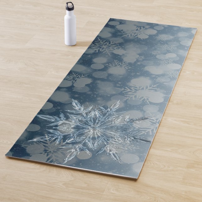 Beautiful & Unique Ice Crystal Blue Zen Meditation Yoga Mat (In Situ)