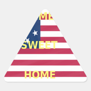 Beautiful USA Flag Home Sweet Home Triangle Sticker
