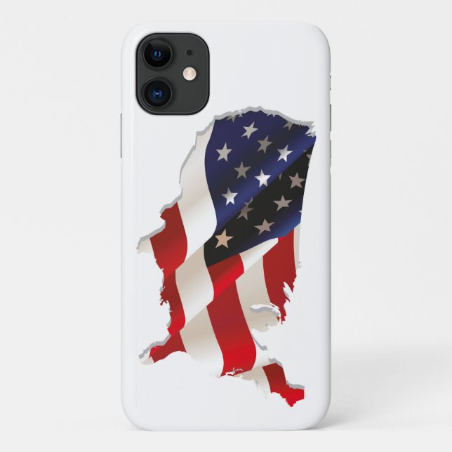 Beautiful USA Flag Map iPhone Case (Back)