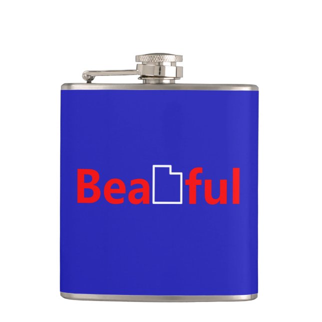 Beautiful Utah Hip Flask (Front)
