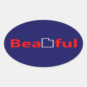 Beautiful Utah Oval Sticker