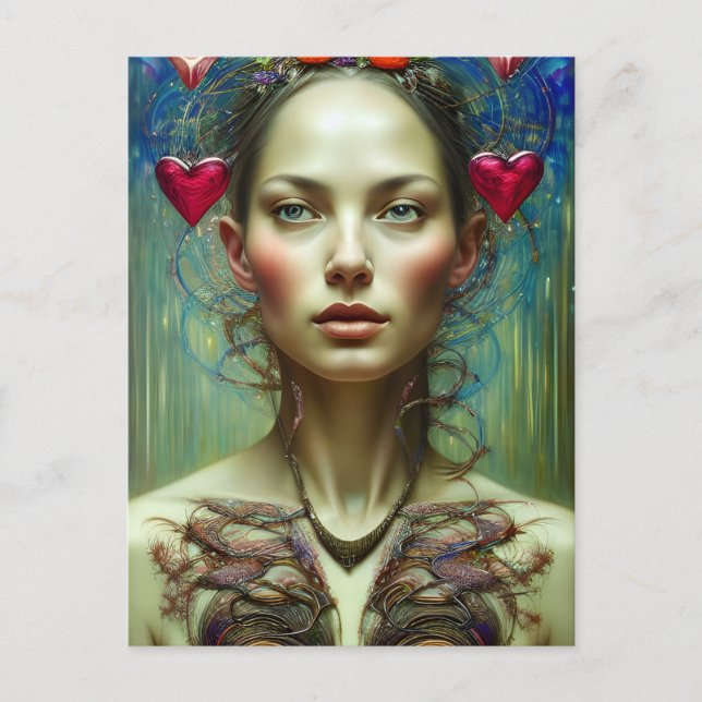 Beautiful Valentine Goddess Postcard (Front)