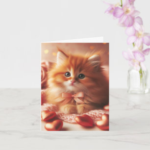 Beautiful Valentine Kitten Card
