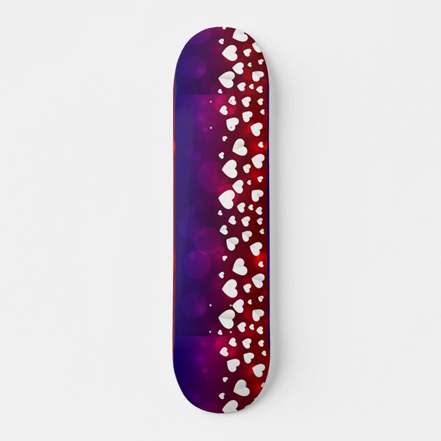 Beautiful Valentine Skateboard (A vibrant skateboard deck adorned with a gradient of deep purple and red hues.)