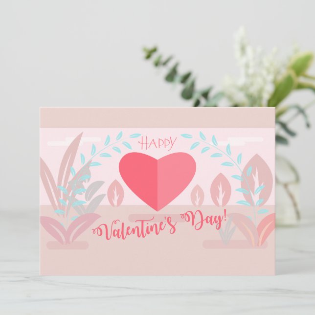 Beautiful Valentine's Day Modern design trendy Holiday Card (Standing Front)