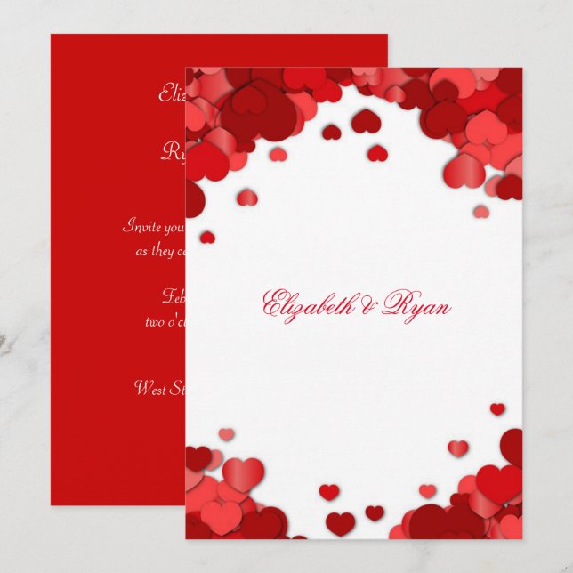 Beautiful, Valentine's Day, Wedding Invitation (Front/Back)