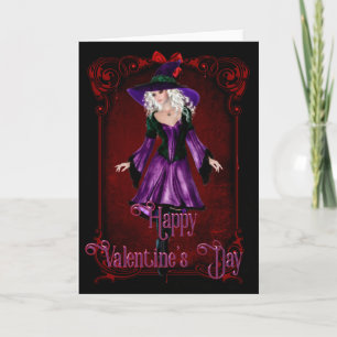 Beautiful Valentine's Day Witch Card 1