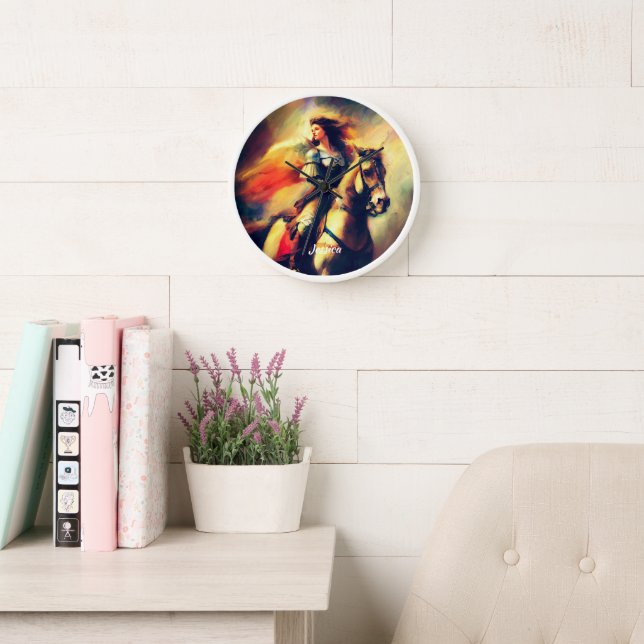 Beautiful Valkyrie on Horseback Clock (Reading Room)