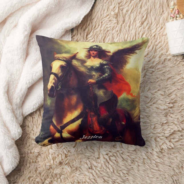 Beautiful Valkyrie on Horseback Cushion (Blanket)