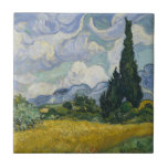 Beautiful Van Gogh Wheat Fields with Cypresses Tile<br><div class="desc">This decorative tile will look beautiful in your home!  This tile features Vincent Van Gogh's 1889 work 'Wheat Field with Cypresses'.</div>