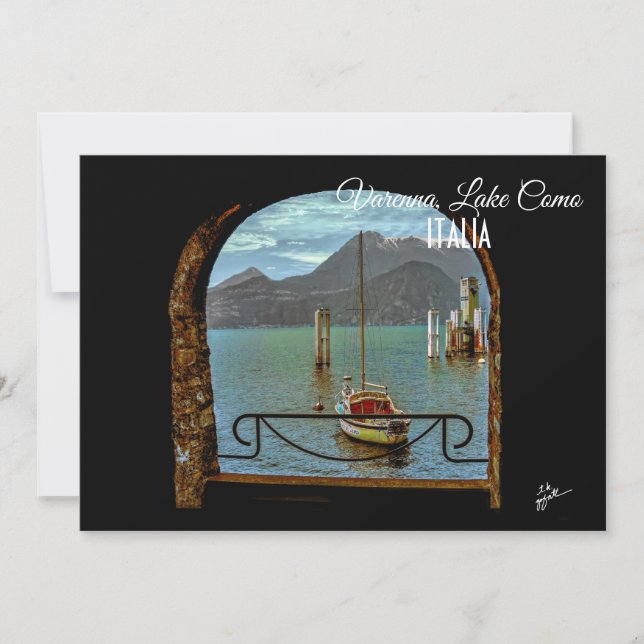 Beautiful Varenna Italy Boat Photo Postcard (Front)