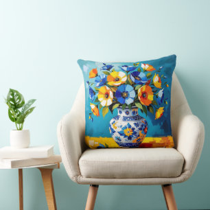 Beautiful Vase of Flowers  Cushion