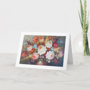Beautiful vase of flowers floral thank you card