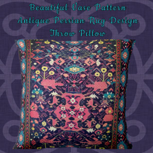 Beautiful Vase Pattern Antique Persian Oriental Cushion