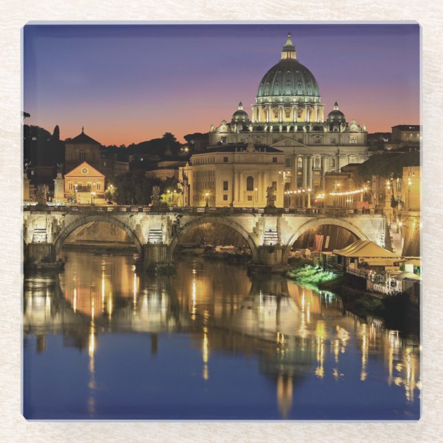 Beautiful Vatican City Rome Italy Glass Coaster (Front)