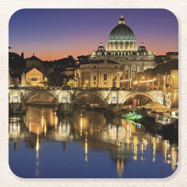 Beautiful Vatican City Rome Italy Square Paper Coaster (Front)