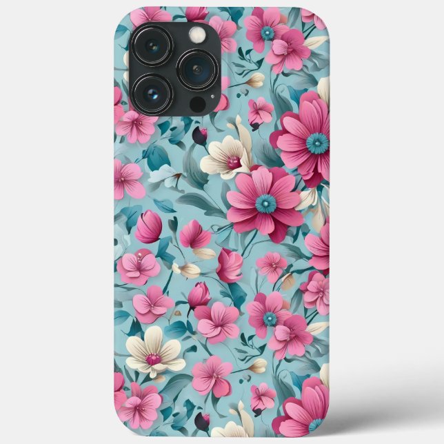 Beautiful Vector Floral Flowers Seamless Pattern  Case-Mate iPhone Case (Back)