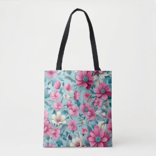 Beautiful Vector Floral Flowers Seamless Pattern Tote Bag