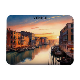 Beautiful Venice Italy Sunset View Magnet