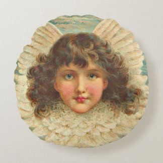 beautiful Victorian angel print Round Cushion