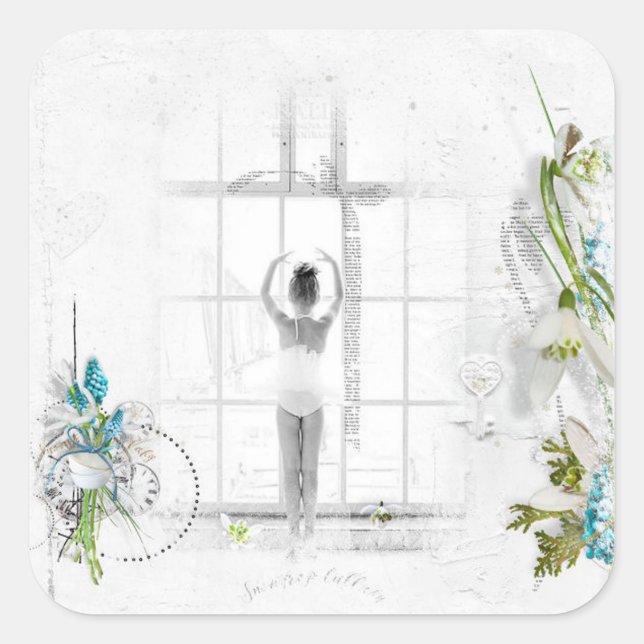 Beautiful Victorian Ballerina Child Stickers (Front)