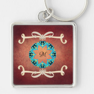 Beautiful Victorian Bow Tie with Monogram Key Ring