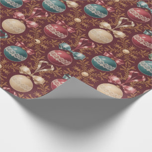 Beautiful Victorian Christmas Ornaments Wrapping Paper