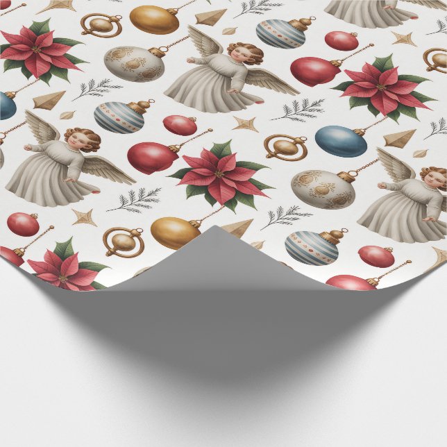 Beautiful Victorian Christmas Ornaments Wrapping Paper (Corner)