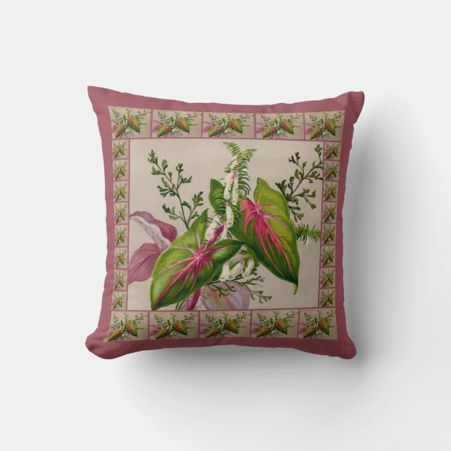 Beautiful Victorian Floral Art Pillow (Front)